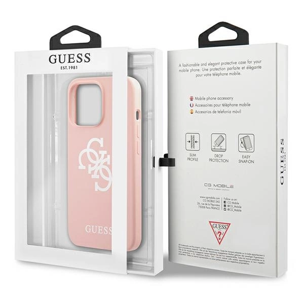 Guess Silicone 4G Logo Case for iPhone 13 Pro Max 6.7" - Pinkeng