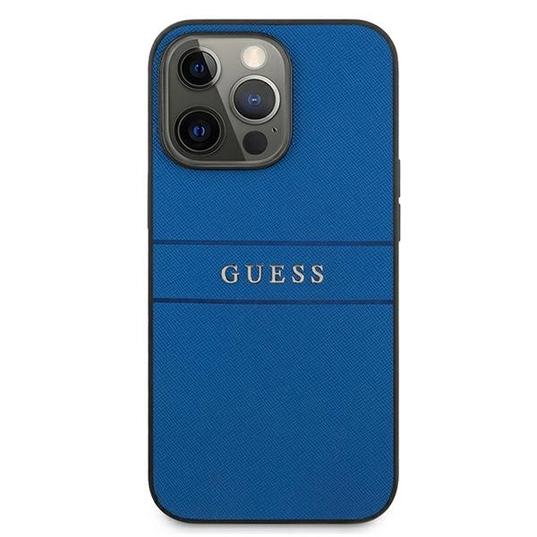 Guess Saffiano Strap Case for iPhone 13 Pro Max 6.7" - Blueeng