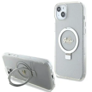 Guess GUHMP15MHRSGSD iPhone 15 Plus / 14 Plus 6.7" transparent/transparent hardcase Ring Stand Script Glitter MagSafeeng