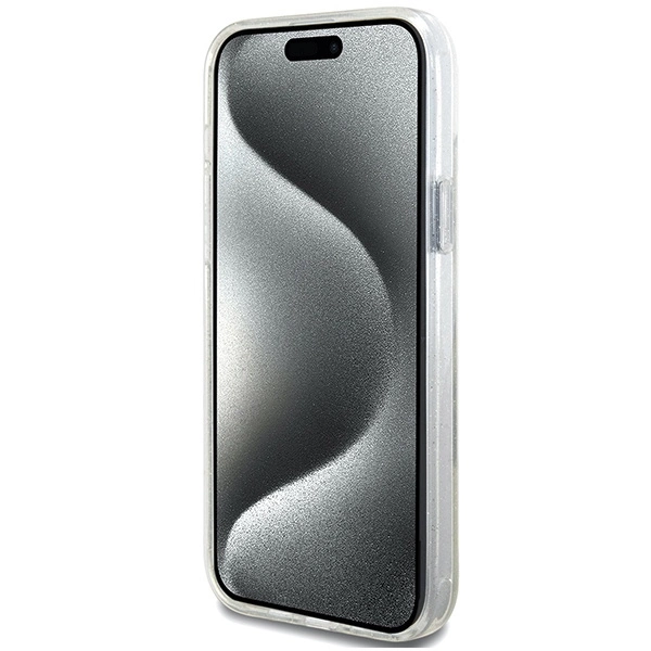 Guess GUHMP15MHRSGSD iPhone 15 Plus / 14 Plus 6.7" transparent/transparent hardcase Ring Stand Script Glitter MagSafeeng