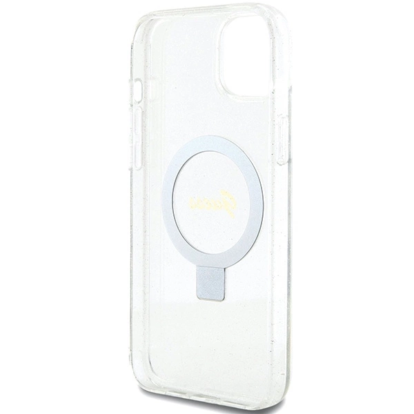 Guess GUHMP15MHRSGSD iPhone 15 Plus / 14 Plus 6.7" transparent/transparent hardcase Ring Stand Script Glitter MagSafeeng
