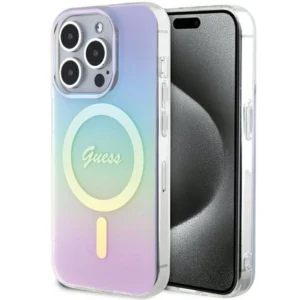 Guess GUHMP15XHITSU iPhone 15 Pro Max 6.7" purple/purple hardcase IML Iridescent MagSafeeng