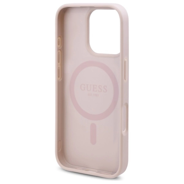 Guess GUHMP16LP4ROPEMCP iPhone 16 Pro 6.3" pink/pink hardcase 4G Flowers Print MagSafeeng