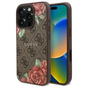 Guess GUHMP16LP4ROPEMCW iPhone 16 Pro 6.3" brown/brown hardcase 4G Flowers Print MagSafeeng