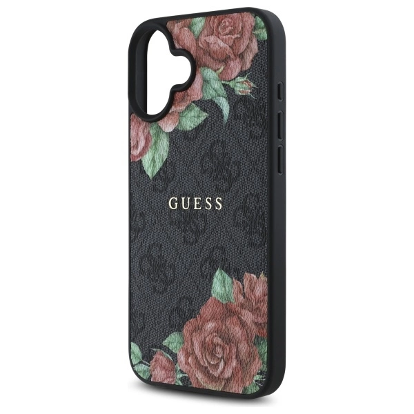 Guess GUHMP16SP4ROPEMCK iPhone 16 6.1" black/black hardcase 4G Flowers Print MagSafeeng