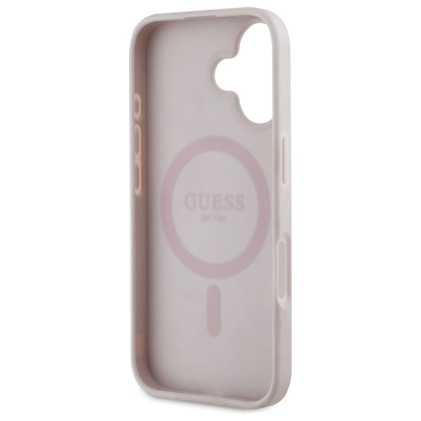 Guess GUHMP16SP4ROPEMCP iPhone 16 6.1" pink/pink hardcase 4G Flowers Print MagSafeeng