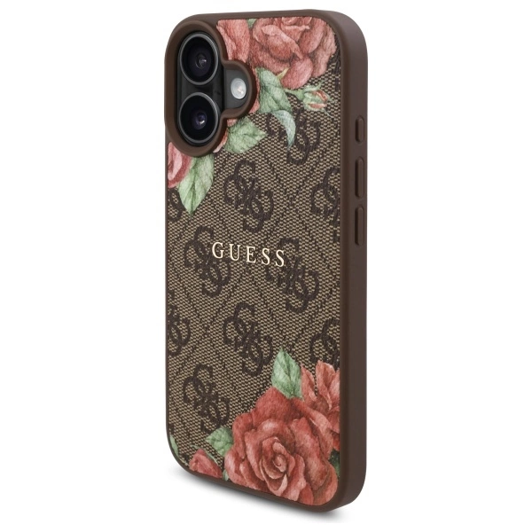 Guess GUHMP16SP4ROPEMCW iPhone 16 6.1" brown/brown hardcase 4G Flowers Print MagSafeeng