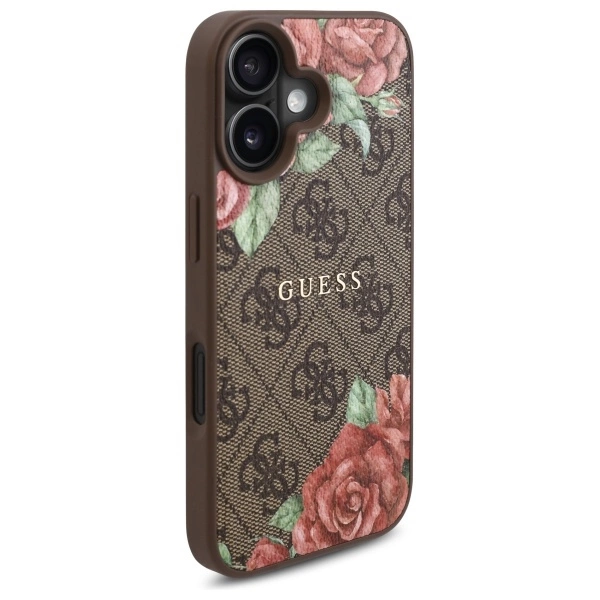 Guess GUHMP16SP4ROPEMCW iPhone 16 6.1" brown/brown hardcase 4G Flowers Print MagSafeeng