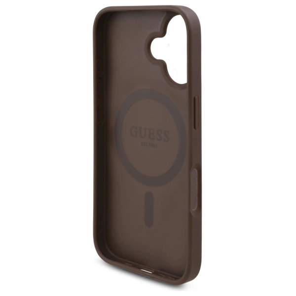 Guess GUHMP16SP4ROPEMCW iPhone 16 6.1" brown/brown hardcase 4G Flowers Print MagSafeeng