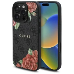 Guess GUHMP16XP4ROPEMCK iPhone 16 Pro Max 6.9" black/black hardcase 4G Flowers Print MagSafeeng