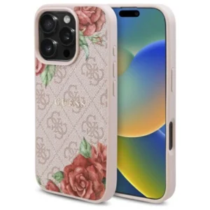 Guess GUHMP16XP4ROPEMCP iPhone 16 Pro Max 6.9" pink/pink hardcase 4G Flowers Print MagSafeeng