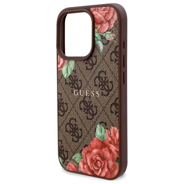 Guess GUHMP16XP4ROPEMCW iPhone 16 Pro Max 6.9" brown/brown hardcase 4G Flowers Print MagSafeeng