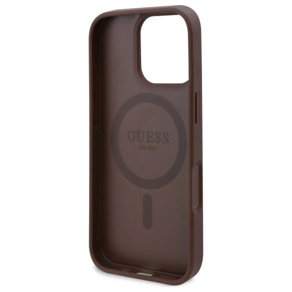 Guess GUHMP16XP4ROPEMCW iPhone 16 Pro Max 6.9" brown/brown hardcase 4G Flowers Print MagSafeeng