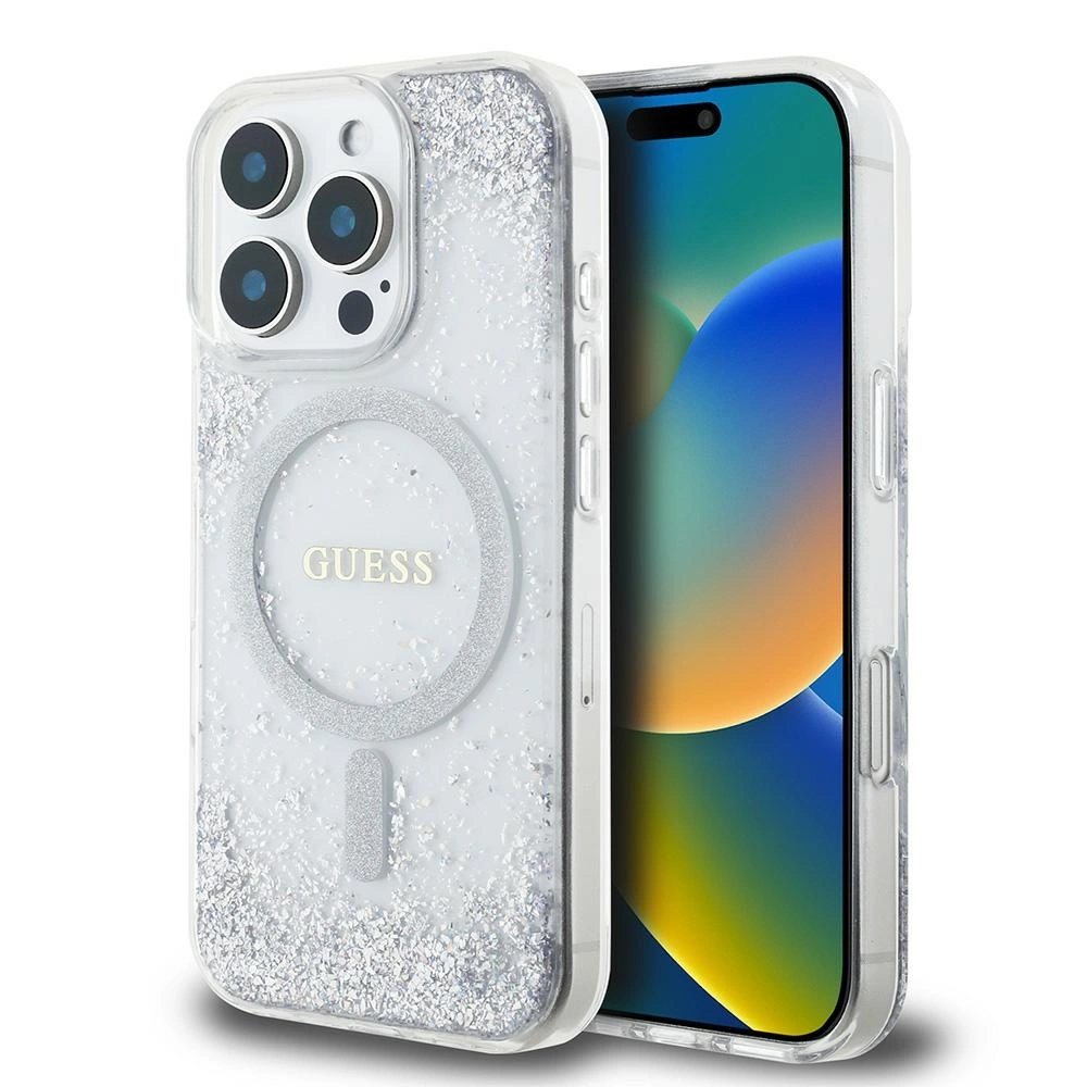 Guess GUHMP16XRGRGES iPhone 16 Pro Max 6.9" silver/silver hardcase Resin Gradient Glitter MagSafeeng
