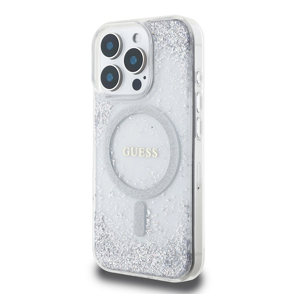 Guess GUHMP16XRGRGES iPhone 16 Pro Max 6.9" silver/silver hardcase Resin Gradient Glitter MagSafeeng