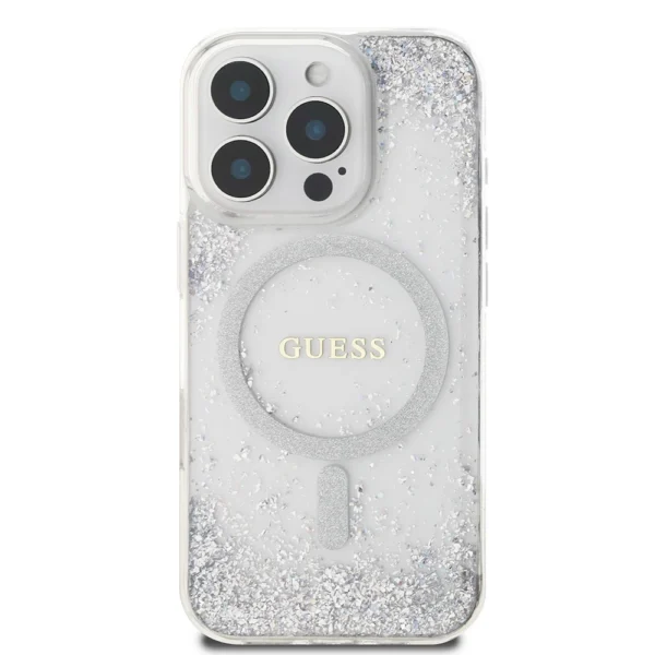 Guess GUHMP16XRGRGES iPhone 16 Pro Max 6.9" silver/silver hardcase Resin Gradient Glitter MagSafeeng
