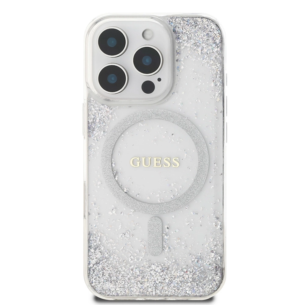 Guess GUHMP16XRGRGES iPhone 16 Pro Max 6.9" silver/silver hardcase Resin Gradient Glitter MagSafeeng