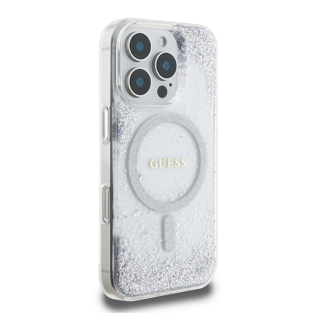Guess GUHMP16XRGRGES iPhone 16 Pro Max 6.9" silver/silver hardcase Resin Gradient Glitter MagSafeeng