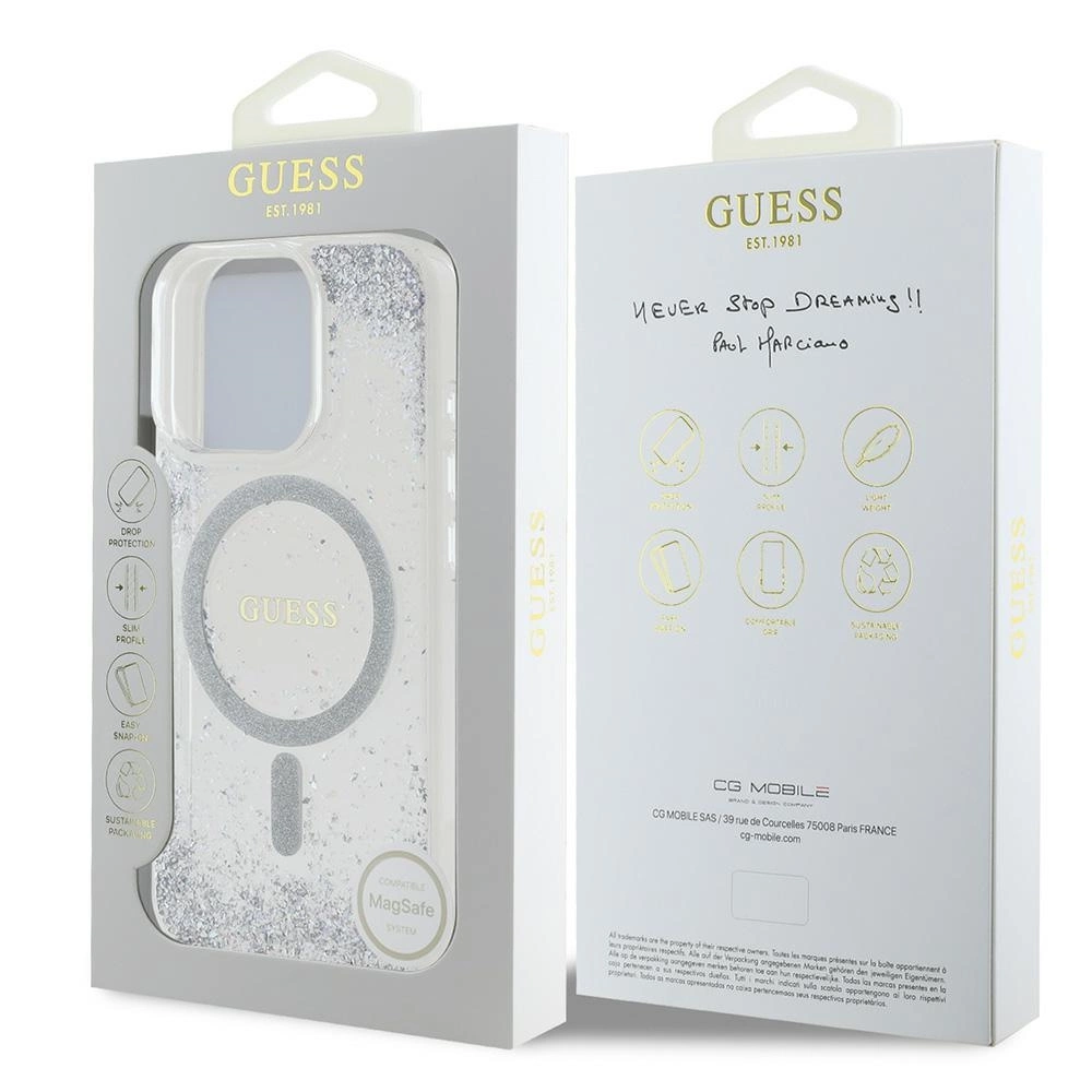 Guess GUHMP16XRGRGES iPhone 16 Pro Max 6.9" silver/silver hardcase Resin Gradient Glitter MagSafeeng