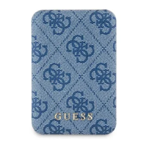 Guess Powerbank inductive 15W GUPB5FP4EMGB 5000mAh blue/blue 4G Leather Metal Logo MagSafeeng