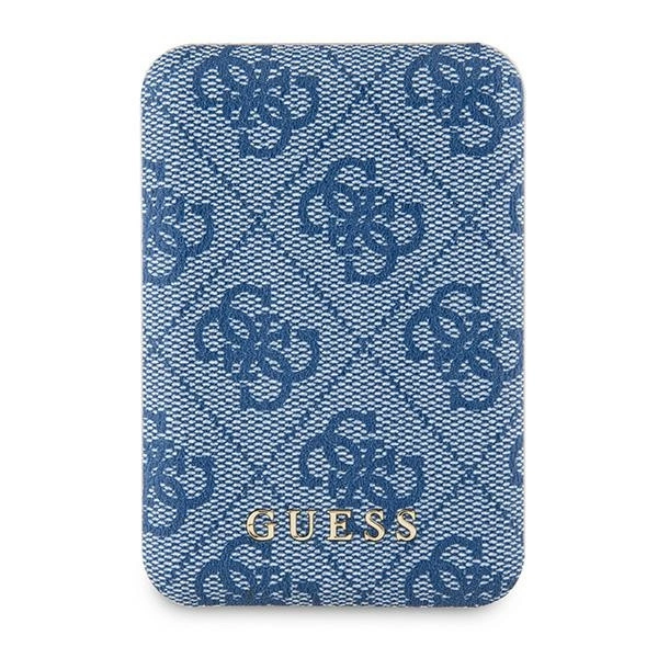 Guess Powerbank inductive 15W GUPB5FP4EMGB 5000mAh blue/blue 4G Leather Metal Logo MagSafeeng