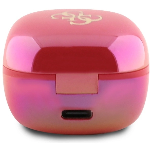 Guess Bluetooth headphones GUTWSJ144ESF TWS + docking station fuchsia/fuschia Iridescent 4G Printed Logoeng