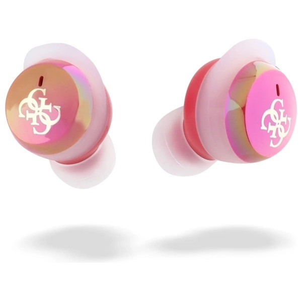 Guess Bluetooth headphones GUTWSJ144ESF TWS + docking station fuchsia/fuschia Iridescent 4G Printed Logoeng