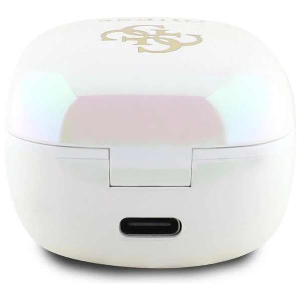 Guess Bluetooth headphones GUTWSJ144ESH TWS + docking station white/white Iridescent 4G Printed Logoeng