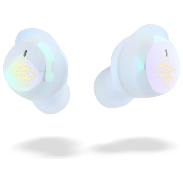 Guess Bluetooth headphones GUTWSJ144ESH TWS + docking station white/white Iridescent 4G Printed Logoeng