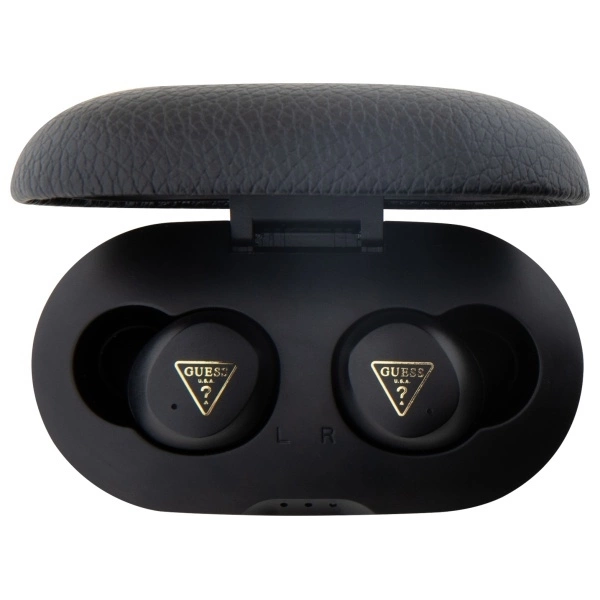 Guess Bluetooth headphones GUTWSPGTSPSK TWS + docking station black/black Grained Classic Logoeng