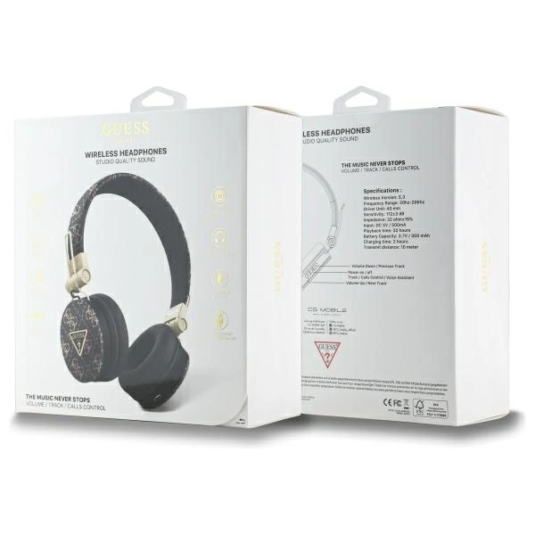 Guess Bluetooth ENC GUBH70E4PTMK on-ear headphones black/black 4G Triangle Round Shapeeng