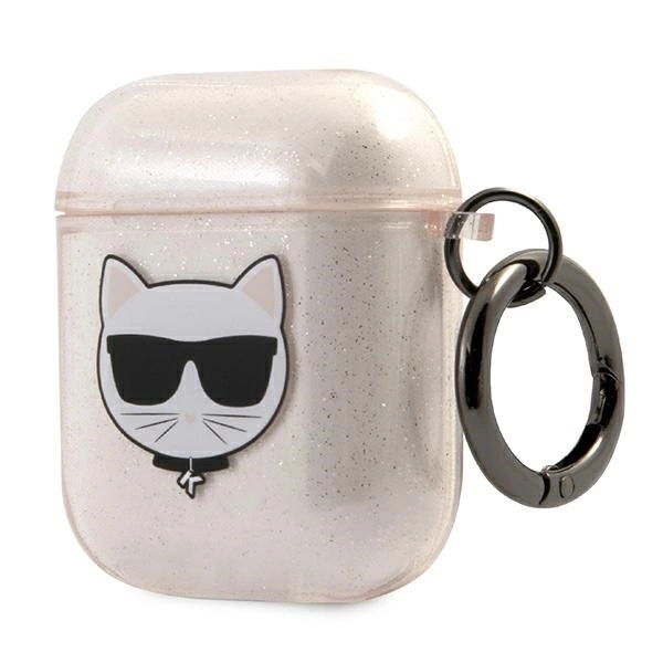 Karl Lagerfeld Glitter Choupette Case for AirPods 1 / 2 - Goldeng
