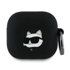 Karl Lagerfeld KLA4RUNCHK AirPods 4 cover black/black Silicone Choupette Head 3Deng