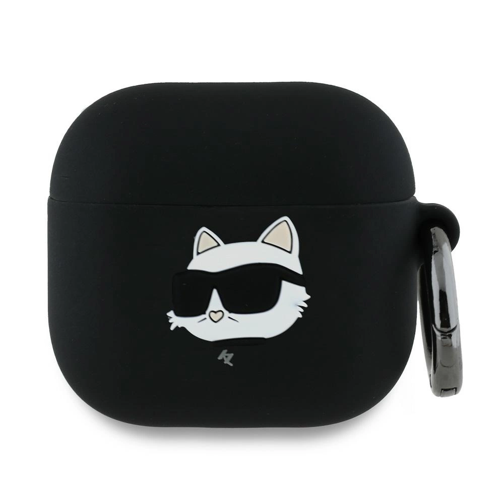 Karl Lagerfeld KLA4RUNCHK AirPods 4 cover black/black Silicone Choupette Head 3Deng