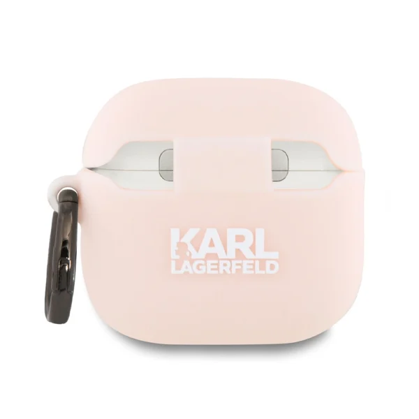 Karl Lagerfeld KLA4RUNCHP AirPods 4 cover pink Silicone Choupette Head 3Deng