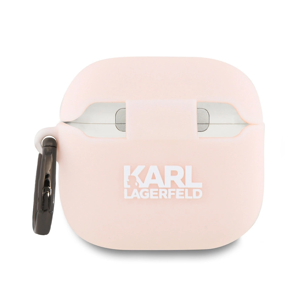 Karl Lagerfeld KLA4RUNCHP AirPods 4 cover pink Silicone Choupette Head 3Deng