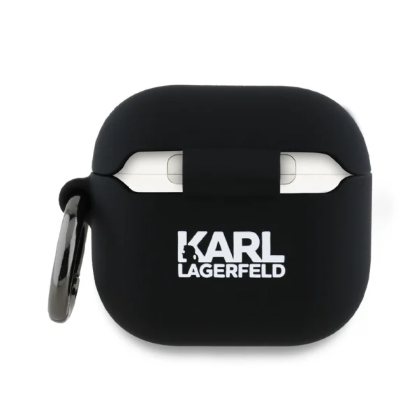 Karl Lagerfeld KLA4RUNKCHK AirPods 4 cover black/black Silicone Karl&Chaupette Head 3Deng