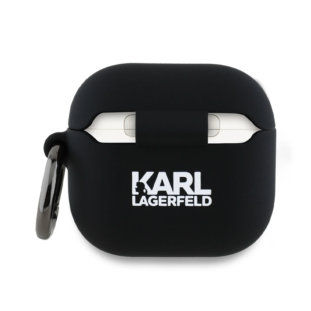 Karl Lagerfeld KLA4RUNKCHK AirPods 4 cover black/black Silicone Karl&Chaupette Head 3Deng