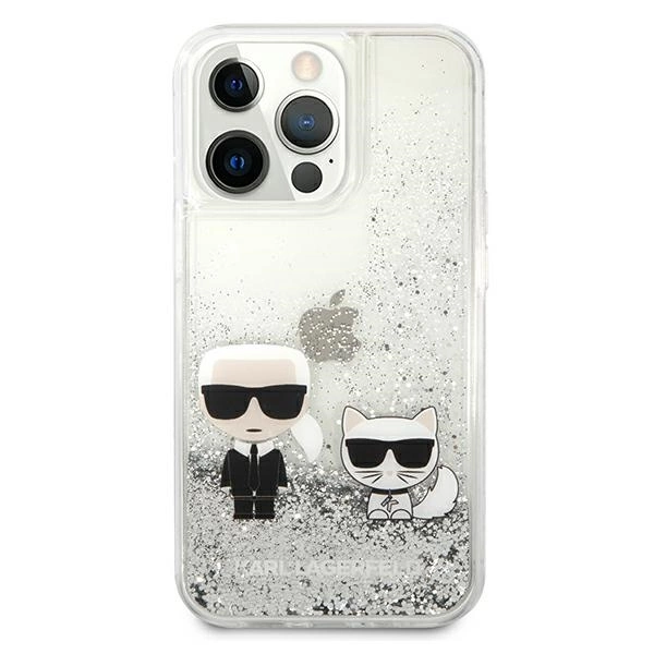 Karl Lagerfeld Liquid Glitter Karl&Choupette case for iPhone 13 Pro / 13 6.1" - silvereng