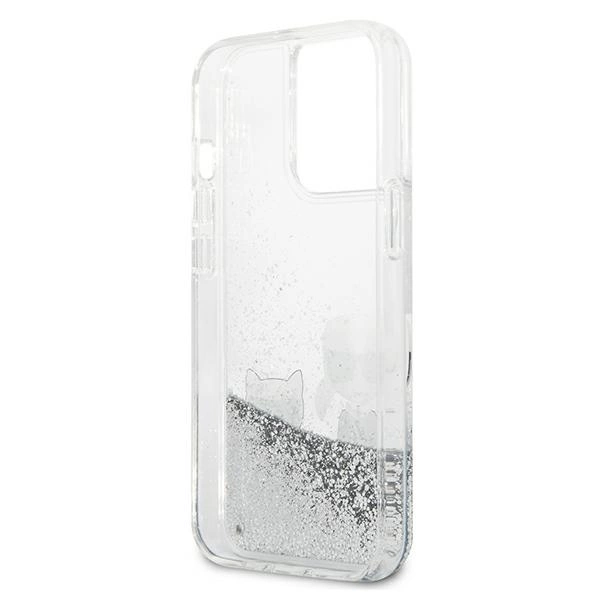 Karl Lagerfeld Liquid Glitter Karl&Choupette case for iPhone 13 Pro / 13 6.1" - silvereng