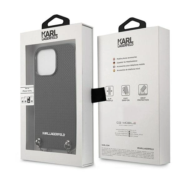 Karl Lagerfeld Monogram Plaque Case for iPhone 13 Pro / 13 6.1" - Blackxeng