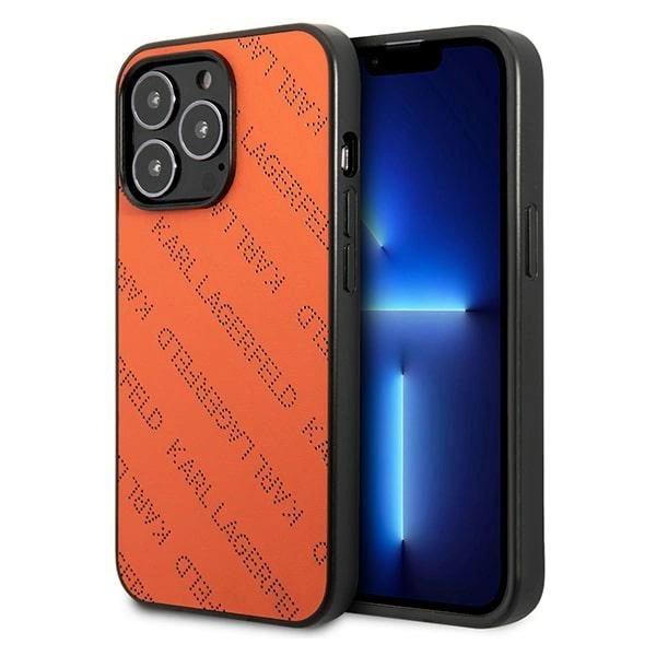 Karl Lagerfeld Perforated Allover Case for iPhone 13 Pro / 13 6.1" - Orangeeng