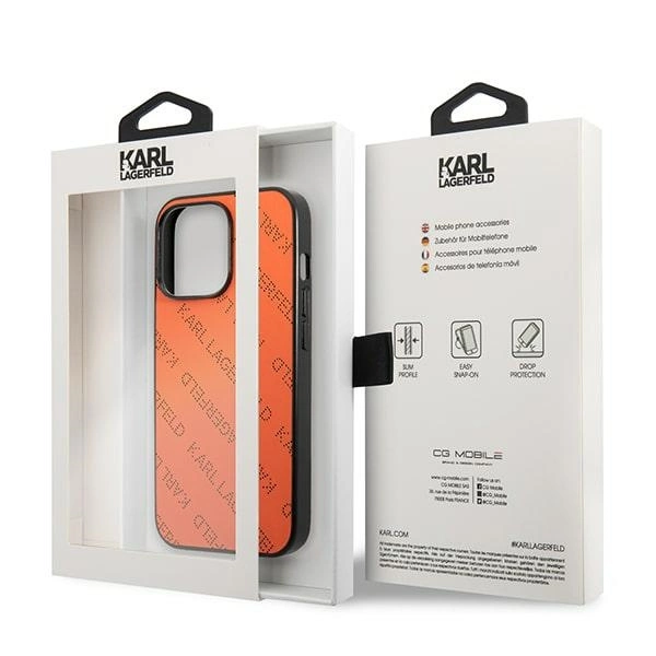 Karl Lagerfeld Perforated Allover Case for iPhone 13 Pro / 13 6.1" - Orangeeng
