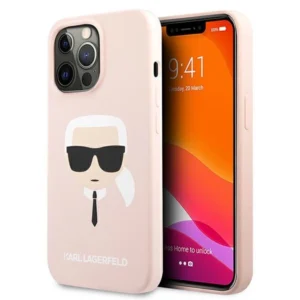 Karl Lagerfeld Silicone Karl`s Head Case for iPhone 13 Pro / 13 6.1" - Light Pinkeng
