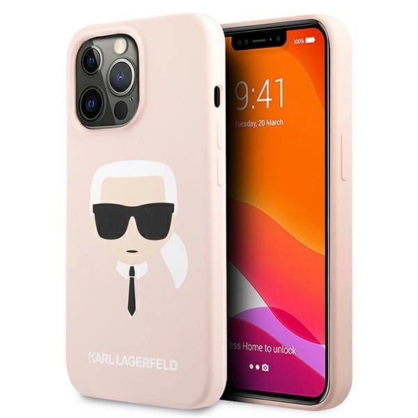 Karl Lagerfeld Silicone Karl`s Head Case for iPhone 13 Pro / 13 6.1" - Light Pinkeng