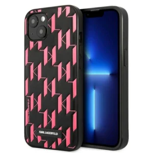 Karl Lagerfeld Monogram Plaque Case for iPhone 13 / 14 / 15 6.1" - Pinkeng