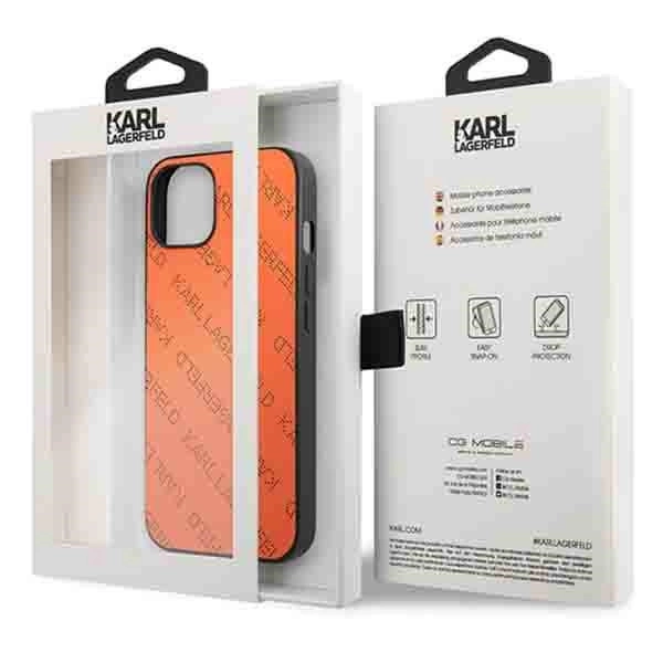 Karl Lagerfeld Perforated Allover Case for iPhone 13 / 14 / 15 6.1" - Orangeeng