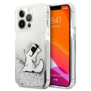 Karl Lagerfeld Liquid Glitter Choupette Fun case for iPhone 13 Pro Max 6.7" - silvereng