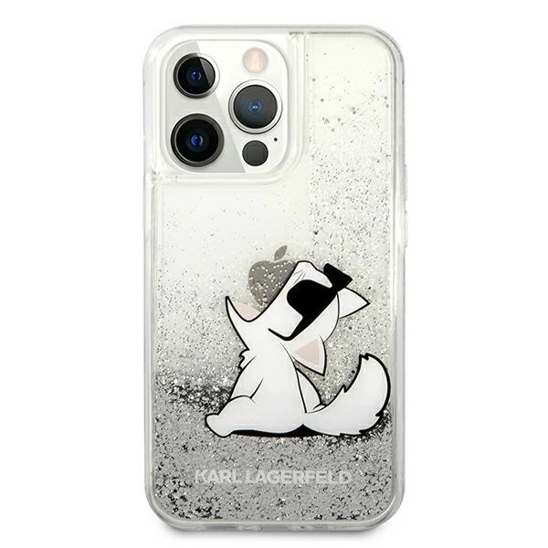 Karl Lagerfeld Liquid Glitter Choupette Fun case for iPhone 13 Pro Max 6.7" - silvereng