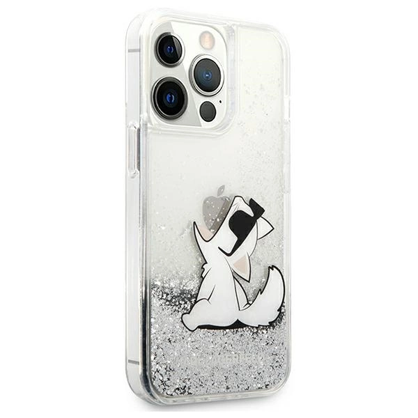 Karl Lagerfeld Liquid Glitter Choupette Fun case for iPhone 13 Pro Max 6.7" - silvereng